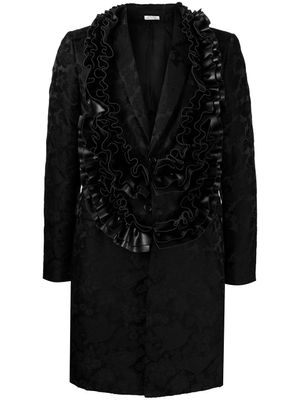 Comme des Garçons Homme Plus manteau volanté à simple boutonnage - Noir