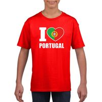 Rood I love Portugal fan shirt kinderen