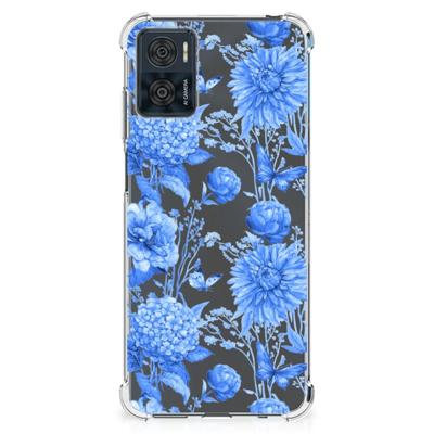 Case voor Motorola Moto E22 | E22i Flowers Blue Case voor Motorola Moto E22 | E22i Flowers Blue