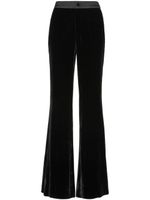 Philipp Plein logo-patch velvet flared trousers - Noir - thumbnail