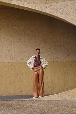 Studio Anneloes Josie Faux Leather Trousers 13179 Broek 8500 Cognac