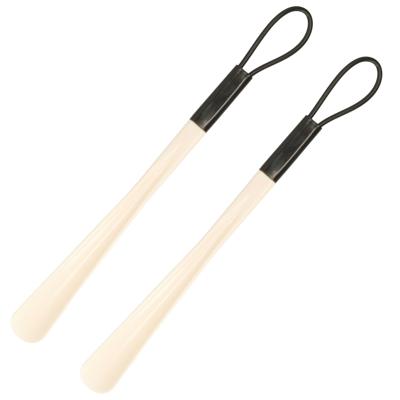 Schoenlepel kunststof - 2x - creme wit - 40 cm - Schoen instaphulp - Schoenen accessoires
