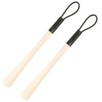 Schoenlepel kunststof - 2x - creme wit - 40 cm - Schoen instaphulp - Schoenen accessoires