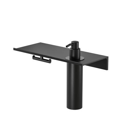 Planchet Geesa Leev | 28 cm | Met handdoekhaak en zeepdispenser | Zwart