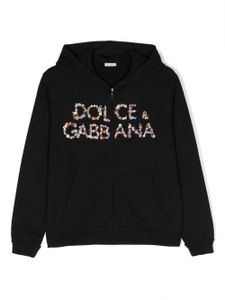 Dolce & Gabbana Kids hoodie en coton à logo imprimé - Noir