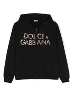 Dolce & Gabbana Kids hoodie en coton à logo imprimé - Noir - thumbnail