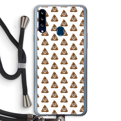 Poop emoji: Samsung Galaxy A20s Transparant Hoesje met koord