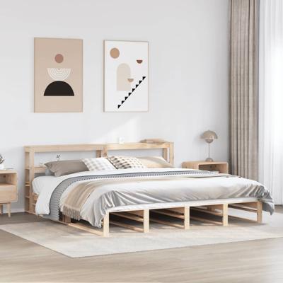 Bedframe zonder matras massief grenenhout 200x200 cm