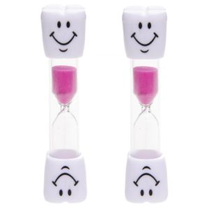 Zandlopers/badkamer douche/spelletjes 2 stuks timer roze smiley 3 minuten