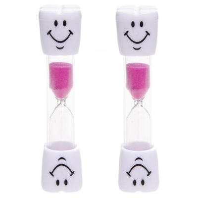 Zandlopers/badkamer douche/spelletjes 2 stuks timer roze smiley 3 minuten