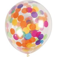 Creativ Company Ballonnen met confetti, rond, d 23 cm, transparant, 4 stuk/ 1 doos Creativ Company Ballonnen met confetti, rond, d 23 cm, transparant, 4 stuk/ 1 doos