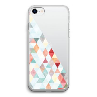 Gekleurde driehoekjes pastel: iPhone SE 2020 Transparant Hoesje