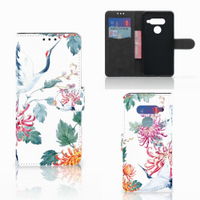 LG V40 Thinq Telefoonhoesje met Pasjes Bird Flowers - thumbnail