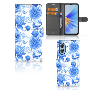 Hoesje voor OPPO A17 Flowers Blue