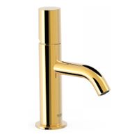 Wastafelkraan Tres Study | Opbouw | Mengkraan | Standaard model | 1-knop | Rond | 24k Goud glans