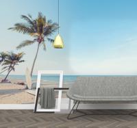 Tropisch strand met palmboom landschap fotobehang