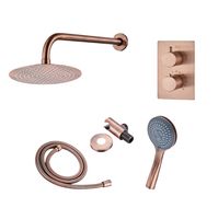 Saniclear Copper inbouw regendouche met wandarm, 20cm hoofddouche en 3 standen handdouche - thumbnail