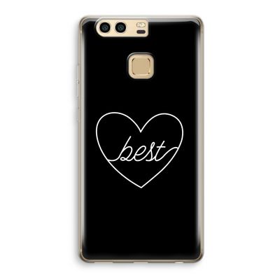 Best heart black: Huawei P9 Transparant Hoesje