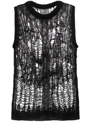 Rick Owens débardeur en maille à effet usé - Noir