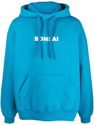 Bonsai hoodie en coton à logo imprimé - Bleu