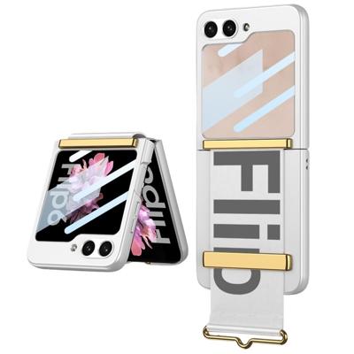 Lunso Samsung Galaxy Z Flip 7 FE / Z Flip6 backcover hoesje met Polsband - Wit