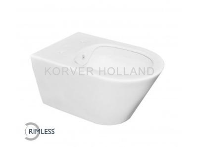 Wiesbaden Luxe rimless wandcloset 53 cm met bidet-functie mat wit