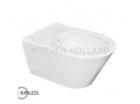 Wiesbaden Luxe rimless wandcloset 53 cm met bidet-functie mat wit