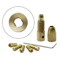 7 stuks/set messing 0.5-3mm kleine elektrische boor-bit Collet micro twist 4.05 mm boorkop set met moersleutel