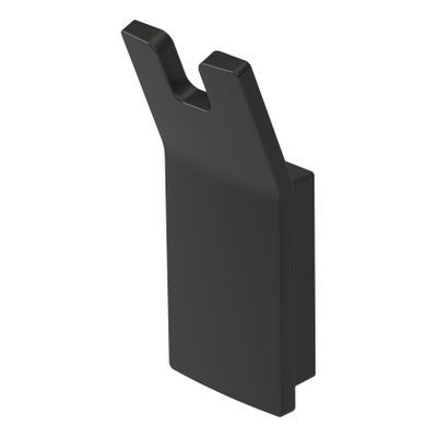 Handdoek haak Aline | Wandmontage | 3.6 cm | Dubbel haaks | Zwart