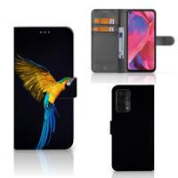 OPPO A54 5G | A74 5G | A93 5G | Telefoonhoesje | Met pasjeshouder | Papegaai