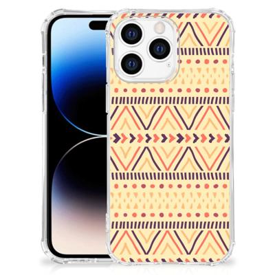 Apple iPhone 14 Pro Max Doorzichtige Silicone Hoesje Aztec Yellow Apple iPhone 14 Pro Max Doorzichtige Silicone Hoesje Aztec Yellow