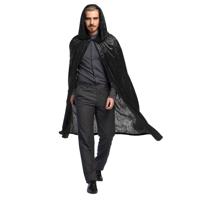 Halloween luxe verkleed cape met capuchon - voor volwassenen - zwart - fluweel