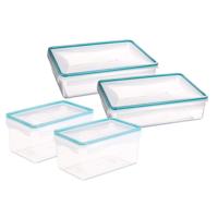 5Five set vershoudbakjes - met deksel - kunststof - luchtdicht - 2x1800 + 2x2200 ml