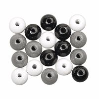 345x Zwart/wit/zilver houten hobby kralen 6 mm 345x Zwart/wit/zilver houten hobby kralen 6 mm