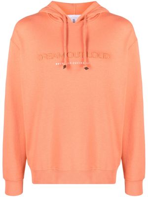 Brunello Cucinelli hoodie à slogan brodé - Orange
