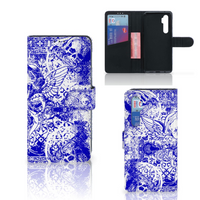 Telefoonhoesje met Naam Xiaomi Mi Note 10 Lite Angel Skull Blauw - thumbnail