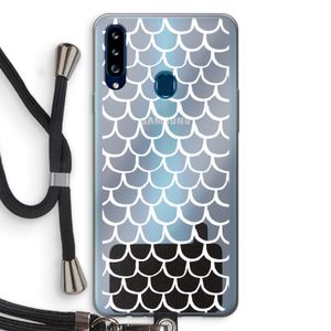 Dakpannetjes: Samsung Galaxy A20s Transparant Hoesje met koord