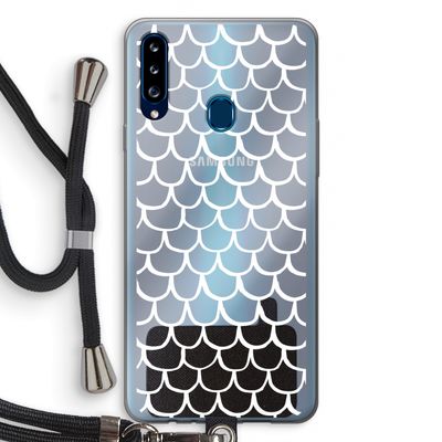 Dakpannetjes: Samsung Galaxy A20s Transparant Hoesje met koord