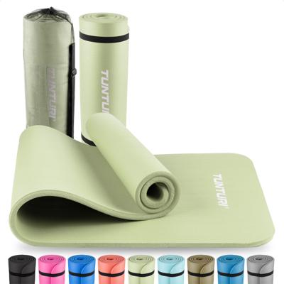 Tunturi NBR Yogamat met Draagtas | Fitness mat Extra dik & zacht | Anti slip | 180x60x1.5cm | Incl Trainingsapp | Mint