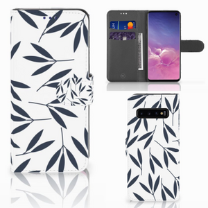 Samsung Galaxy S10 Hoesje Leaves Blue