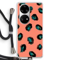 Pink Cheetah: Huawei P50 Pro Transparant Hoesje met koord