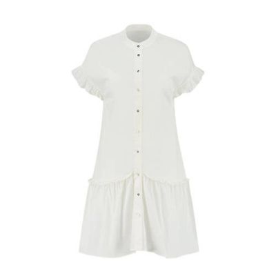 NIKKIE jurk Florike met ruches wit NIKKIE jurk Florike met ruches wit