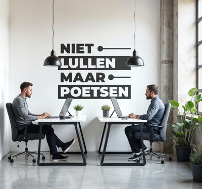 niet lullen maar poetsen quotes sticker
