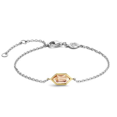 TI SENTO-Milano 23029NU Armband zilver-zirconia zilver-en goudkleurig-nude 16-20 cm