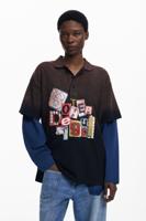 Dubbel T-shirt met patchmouwen Botter - BLACK - M Dubbel T-shirt met patchmouwen Botter - BLACK - M