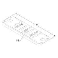 Inliggende goot ophangbeugel 200mm gat 8mm voor kabelgoot 200mm