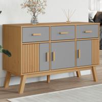 Dressoir OLDEN 114x43x73,5 cm massief grenenhout grijs en bruin