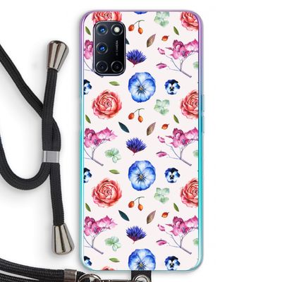 Bloemetjes: Oppo A52 Transparant Hoesje met koord