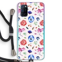Bloemetjes: Oppo A52 Transparant Hoesje met koord