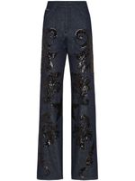 Philipp Plein jean ample à sequins - Noir